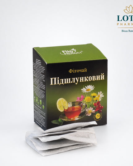 FitoProduct Herbal Tea No. 14 “Pancreatic” is a Ukrainian herbal tea blend formulated with a combination of traditional botanicals used to support digestive comfort and normal gastrointestinal function. The blend contains rose hips, oregano, St. John’s wort, peppermint, immortelle, dandelion root, and nettle leaf.