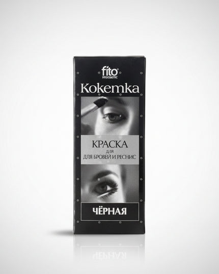 Fitocosmetic Koketka Eyebrow & Eyelash Dye is a classic at-home brow and lash tinting kit designed to create a rich, long-lasting color result in just 10–15 minutes. The kit includes 1.5 g coloring powder + 4 ml oxidizing gel, which mix into a creamy paste for easy application and even coverage. Popular shades in this line include brown, black, graphite, and dark chocolate, making it easy to match different hair tones. The formula is designed for expressive brows and darker, more defined lashes.