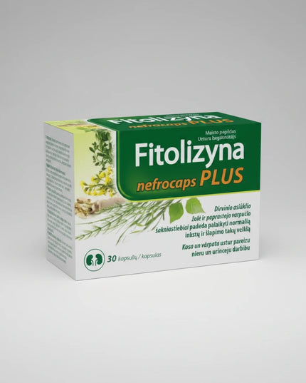 Fitolizyna Nefrocaps Plus is a dietary supplement formulated to support kidney and urinary tract health. It contains a blend of seven concentrated herbal extracts, standardized for flavonoid content, traditionally used to promote normal urinary function, support fluid balance, and help maintain comfort of the urinary system.

This formula is designed for adults seeking natural support for the kidneys and urinary tract, especially during periods of increased load, mild discomfort, or as part of ongoing urina