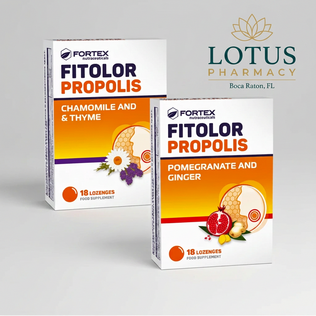 Fitolor Lozenges are soothing throat pastilles made with&nbsp;natural propolis, a protective substance produced by bees to safeguard their hives. Propolis is valued for its soothing and protective properties, helping relieve throat irritation and dryness while supporting oral and throat comfort.