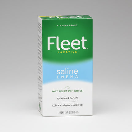 Fleet Saline Enema Laxative is a ready-to-use saline laxative designed to provide fast and predictable relief from occasional constipation. The pre-lubricated Comfortip® nozzle allows for easy administration, while the saline formula works by drawing water into the colon to stimulate a bowel movement. Relief is typically produced within 1 to 5 minutes. Fleet Enema is one of the most trusted and widely used enema brands for short-term constipation relief.
