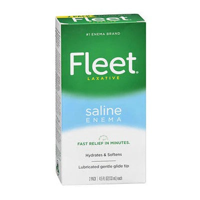 Fleet Saline Enema Laxative – 2 Bottles × 4.5 oz (133 mL Each)