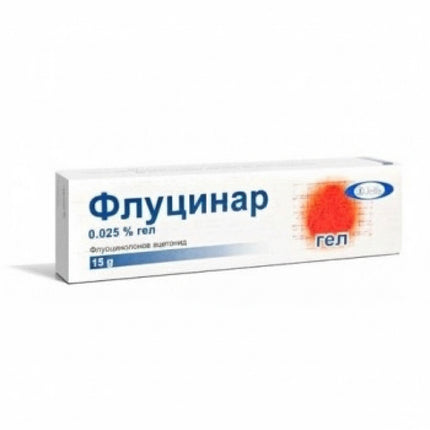 Flucinar Gel is a topical corticosteroid formulated to provide fast, targeted relief from inflammatory skin conditions such as eczema, dermatitis, and psoriasis. It contains fluocinolone acetonide 0.025%, which helps calm inflammatory reactions in the skin by reducing redness, itching, swelling, and irritation.