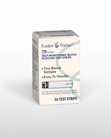Foster And Thrive, True Metrix Self Monitoring Blood Glucose Test Strips, 50 Count