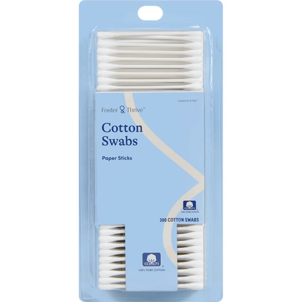 Foster & Thrive Cotton Swabs, 300 count