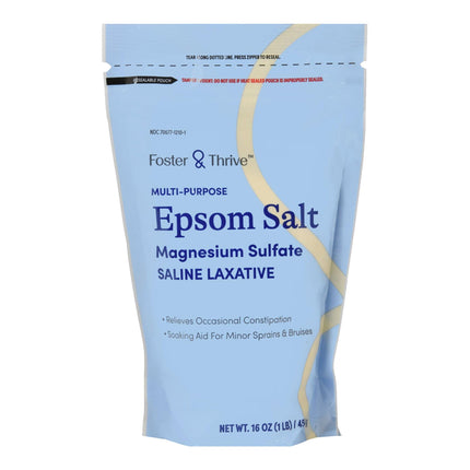 Foster & Thrive, Epsom Salt, Magnesium Sulfate, Magnesium Sulfate USP, Saline Laxative, Constipation Relief, Occasional Constipation, Osmotic Laxative, Bowel Relief, Digestive Health, Muscle Soak, Muscle Recovery, Foot Soak, Bath Soak, Muscle Aches, Muscle Soreness, Tired Feet, Therapeutic Soak, Wellness Essentials, Pharmacy Grade Epsom Salt, Фостер энд Трайв, Английская Соль, Сульфат Магния, Магния Сульфат, Солевое Слабительное, Запор, Средство От Запора, Осмотическое Слабительное, Ванночка Для Ног, Снятие