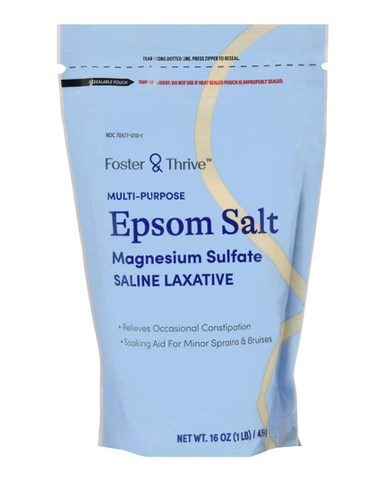 Foster & Thrive, Epsom Salt, Magnesium Sulfate, Magnesium Sulfate USP, Saline Laxative, Constipation Relief, Occasional Constipation, Osmotic Laxative, Bowel Relief, Digestive Health, Muscle Soak, Muscle Recovery, Foot Soak, Bath Soak, Muscle Aches, Muscle Soreness, Tired Feet, Therapeutic Soak, Wellness Essentials, Pharmacy Grade Epsom Salt, Фостер энд Трайв, Английская Соль, Сульфат Магния, Магния Сульфат, Солевое Слабительное, Запор, Средство От Запора, Осмотическое Слабительное, Ванночка Для Ног, Снятие