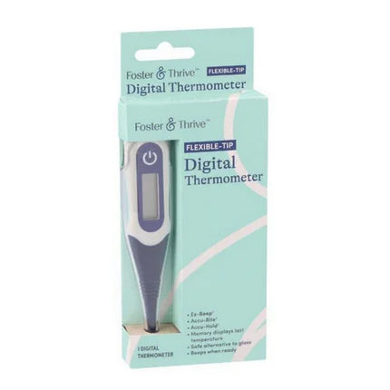 oster and thrive, foster & thrive thermometer, digital thermometer, flexible tip thermometer, fever thermometer, oral thermometer, rectal thermometer, underarm thermometer, family thermometer, medical thermometer, digital fever thermometer, home health, first aid supplies, temperature monitor, thermometer for adults, thermometer for kids, термометр, цифровой термометр, электронный термометр, градусник, гибкий наконечник, измерение температуры, домашняя аптечка, termómetro digital, termómetro de punta flexib