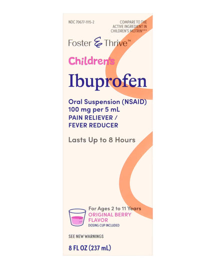 Foster & Thrive, Infants Ibuprofen, Infant Ibuprofen Drops, Ibuprofen Oral Suspension, Ibuprofen 50mg 1.25mL, Infant Fever Reducer, Infant Pain Reliever, Berry Flavor, Dye Free Ibuprofen, Infant Cold Relief, Infant Flu Relief, Teething Relief, Baby Fever Medicine, Infant Wellness, Pediatric Ibuprofen, NSAID, Baby Health, Children's Health, Foster And Thrive Drops, Infant Concentrated Drops, Детский Ибупрофен, Ибупрофен Для Младенцев, Капли Ибупрофен, Жаропонижающее Для Детей, Обезболивающее Для Младенцев, П