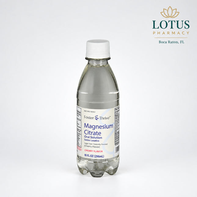 Foster & Thrive Magnesium Citrate Saline Laxative Oral Solution Lemon Flavor – 10 fl oz (296 mL)