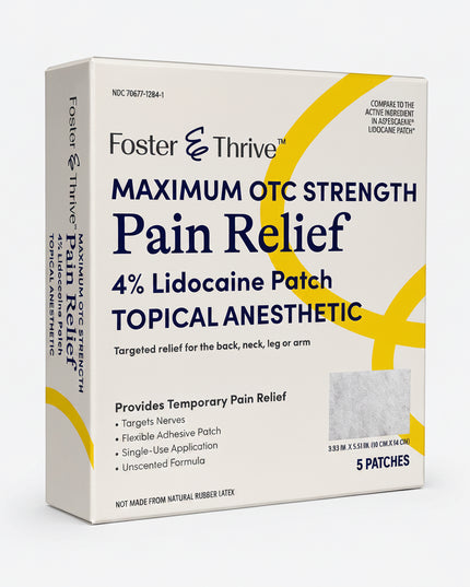 foster and thrive, foster & thrive lidocaine patch, lidocaine patch, 4% lidocaine, pain relief patch, topical pain relief, maximum strength lidocaine, back pain relief, neck pain relief, shoulder pain relief, muscle pain relief, joint pain relief, arthritis pain relief, nerve pain relief, topical anesthetic, otc pain patch, lidocaine 4 patch, пластырь с лидокаином, лидокаин 4%, обезболивающий пластырь, боль в спине, боль в шее, боль в мышцах, боль в суставах, местное обезболивание, parche de lidocaína, lido