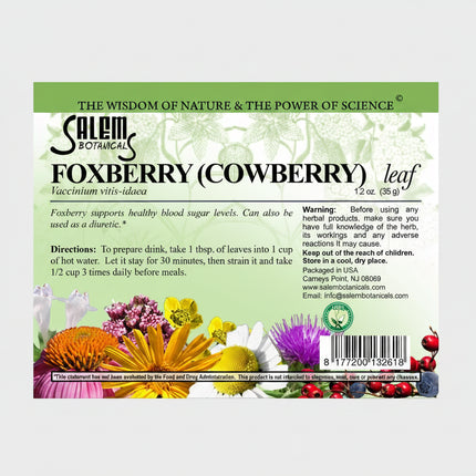 Foxberry leaf (Lingonberry leaf) is a traditional herbal remedy widely used in European and Russian herbal medicine for urinary tract and kidney health. It contains natural arbutin, flavonoids, and tannins that provide mild antibacterial, anti-inflammatory, and diuretic effects. Foxberry leaf tea is commonly used to support bladder function, help reduce inflammation, and promote natural detoxification of the urinary system.
