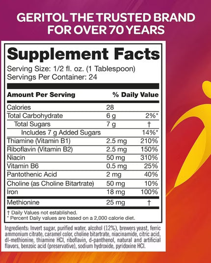 Geritol Liquid Energy Support Supplement, 354 ml
