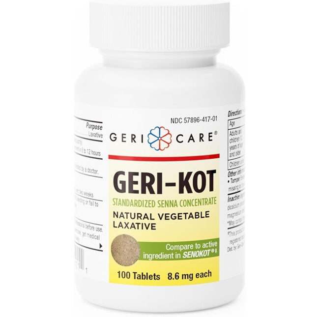 Geri-Kot Natural Vegetable Laxative – 100 Tablets | Geri-Care
