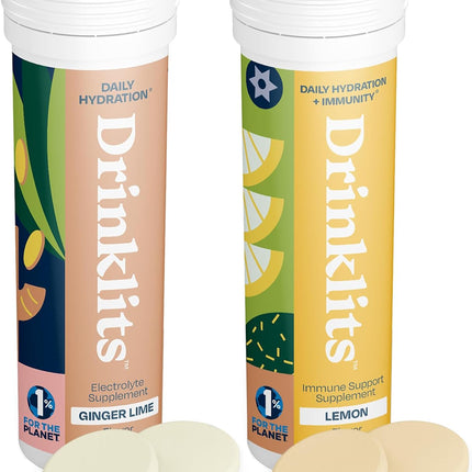 Ginger-Lime Daily Hydration & Lemon Daily Immune Support (2) Tube Combo Pack