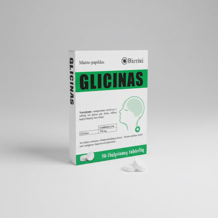 Glycine is a naturally occurring amino acid that plays an important role in brain function, nervous system balance, and emotional well-being. It acts as an inhibitory neurotransmitter, helping regulate nerve signals and promote relaxation without causing drowsiness.