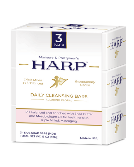 HARP pH-Balanced Body Wash Bar - Exceptionally Gentle For Dry or Sensitive Skin + Shea Butter-Borage oil- Meadowfoam | Non-Comedogenic | Soap-Free, Lye-Free. VANILLA LAVENDER FRAGRANCE. 5oz