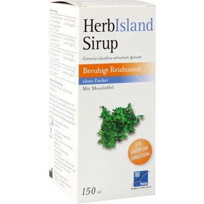 Herb Island syrup packaging on a white background