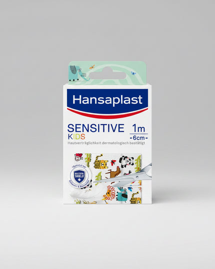 Hansaplast Sensitive Kids Plaster is an extra-gentle, hypoallergenic wound dressing specially designed for children with sensitive or easily irritated skin. The soft, breathable material provides comfortable protection for everyday minor cuts, scratches, and superficial wounds while being designed for painless removal.