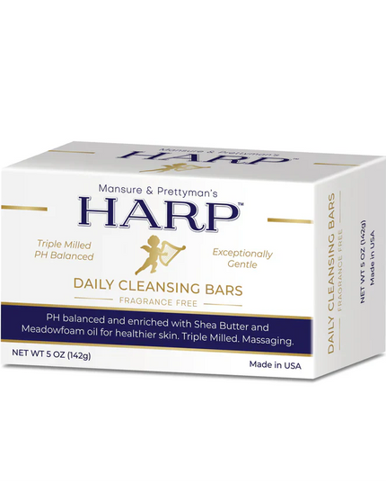 HARP pH-Balanced Body Wash Bar - Extra Gentle For Dry or Sensitive Skin + Shea Butter-Borage oil- Meadowfoam | Non-Comedogenic | Soap-Free, Lye-Free. FRAGRANCE FREE (No Masking agents added)