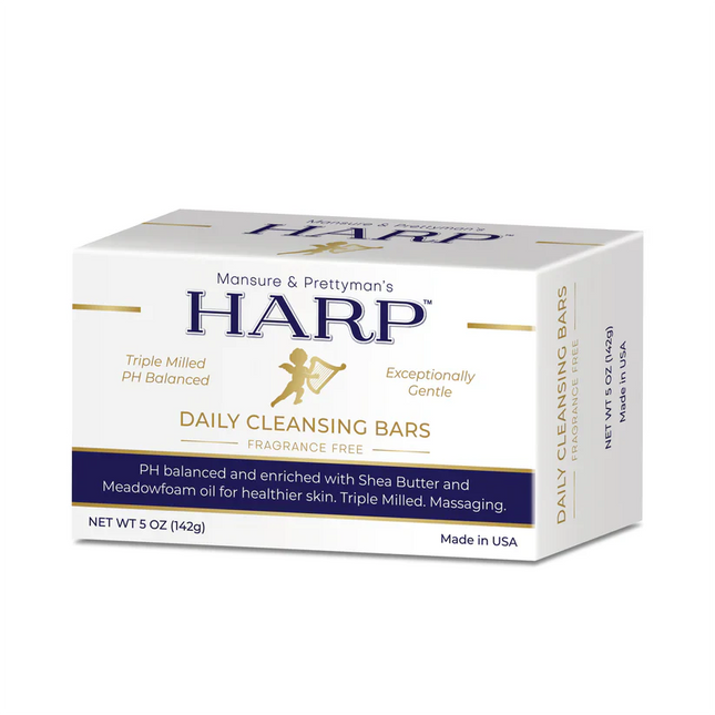 HARP pH-Balanced Body Wash Bar - Extra Gentle For Dry or Sensitive Skin + Shea Butter-Borage oil- Meadowfoam | Non-Comedogenic | Soap-Free, Lye-Free. FRAGRANCE FREE (No Masking agents added)
