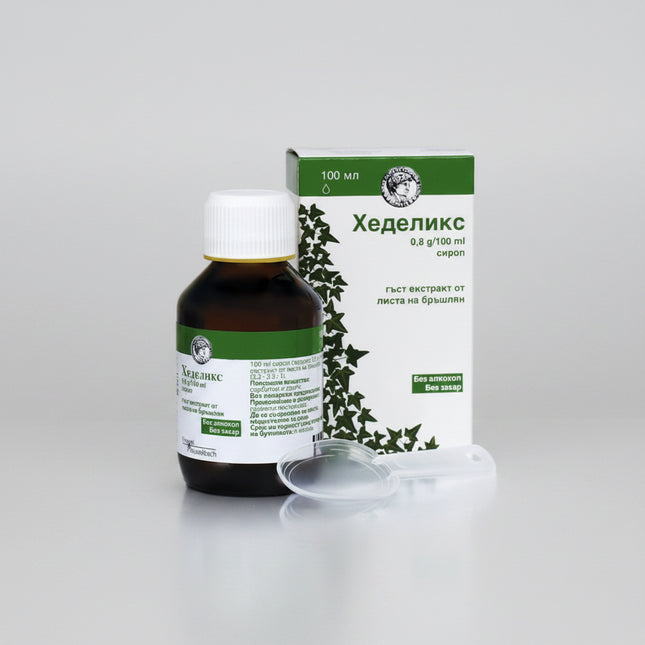 Hedelix Syrup is an herbal cough expectorant solution containing standardized ivy leaf extract (Hedera helix). It is formulated to support respiratory comfort by helping loosen and clear mucus from the airways, making coughs more productive and easing breathing during colds and bronchial irritation.