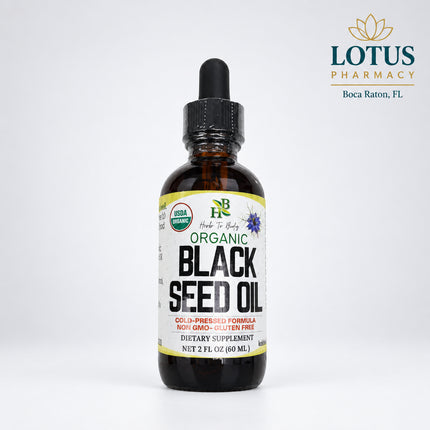 Herb To Body Organic Black Seed Oil is a cold-pressed, certified organic oil made from Nigella sativa seeds. The oil has a naturally dark amber color, a bold peppery-earthy aroma, and a slightly bitter, herbaceous flavor. It is unrefined and made without solvents, synthetic additives, or pesticides.