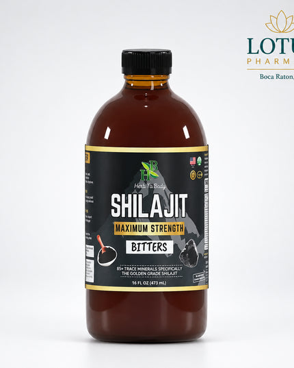Herb To Body Shilajit Bitter is a liquid herbal tonic made with Himalayan shilajit and a broad blend of traditional botanicals. It has a naturally strong, earthy, bitter flavor and is designed for customers who prefer a ready-to-use liquid format rather than resin, powder, or capsules. The manufacturer describes the shilajit as wildcrafted from Himalayan regions and naturally rich in fulvic acid and trace minerals.