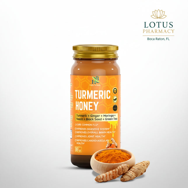 Herb To Body Turmeric Honey is a herbal honey blend combining turmeric with honey in an easy-to-use 16 oz format. It is designed as a convenient wellness supplement for people who prefer traditional herbal ingredients in a sweet, spoonable form.