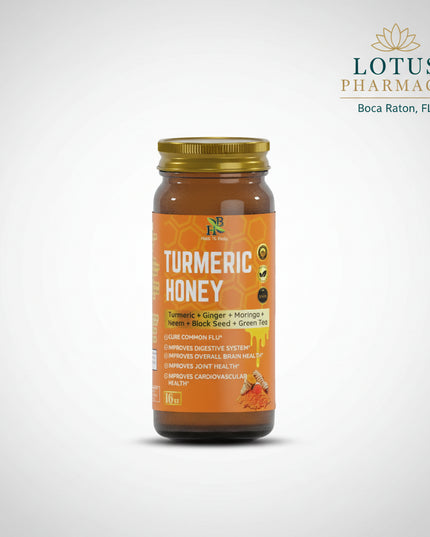 Herb To Body Turmeric Honey is a herbal honey blend combining turmeric with honey in an easy-to-use 16 oz format. It is designed as a convenient wellness supplement for people who prefer traditional herbal ingredients in a sweet, spoonable form.