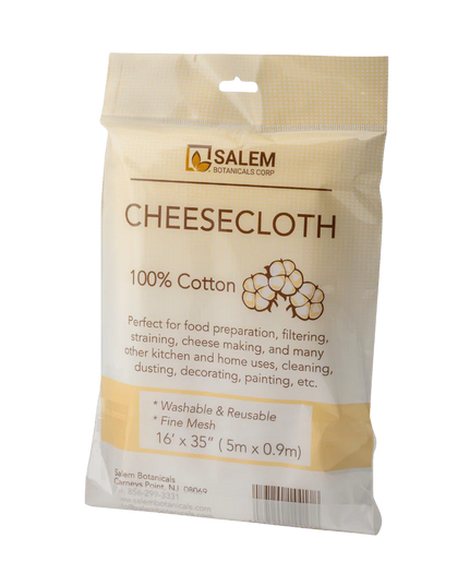Package of Salem Botanicals cheesecloth on a white background