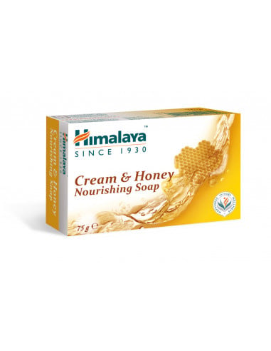 Himalaya Cream & Honey Nourishing Soap packaging on a white background