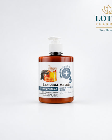 Home Doctor Stimulating Hair Mask “Altai Shilajit + Honey” is a Ukrainian hair-care mask designed for weak, brittle, and hair-fall-prone hair. It combines Altai shilajit extract, honey, flaxseed oil, shea butter, and conditioning ingredients to help nourish the hair, improve manageability, and support a smoother, shinier appearance.
