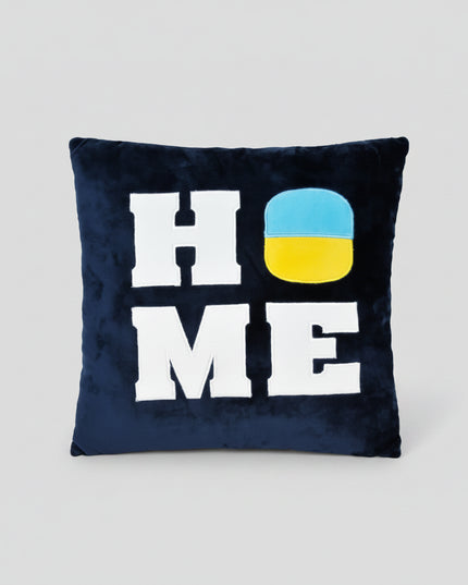 "Home" pillow, Tigres - a designer pillow that will harmoniously fit into the interior of your home. &nbsp;The pillow contains elements of national colors and will be an ideal patriotic gift. &nbsp;A good accessory for the office and practical for the car.