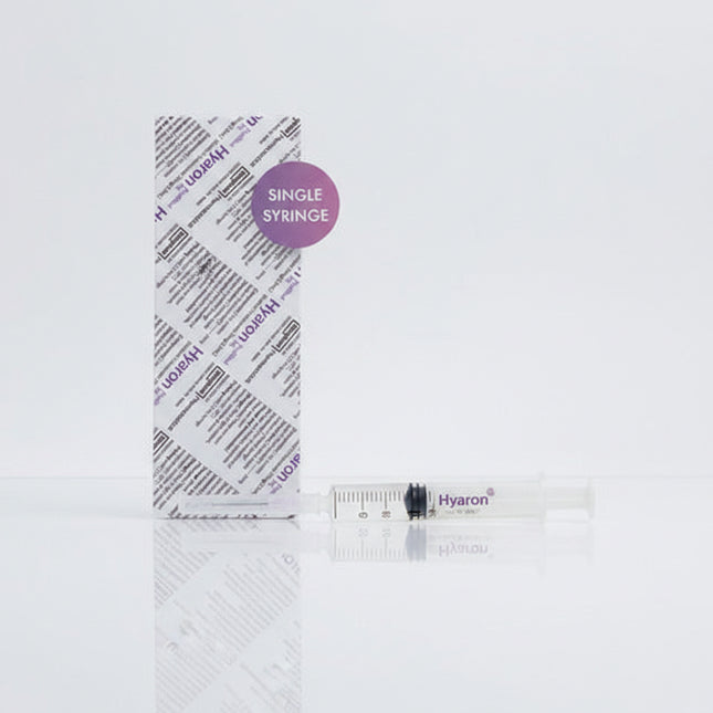 Hyaron is a sterile sodium hyaluronate injection developed by Dongkook Pharmaceutical. It is indicated for the treatment of degenerative osteoarthritis of the knee and periarthritis (periarthrosis) of the shoulder. Sodium hyaluronate acts as a viscoelastic supplement to synovial fluid, helping improve joint lubrication, cushioning, and mobility while reducing pain associated with osteoarthritis.