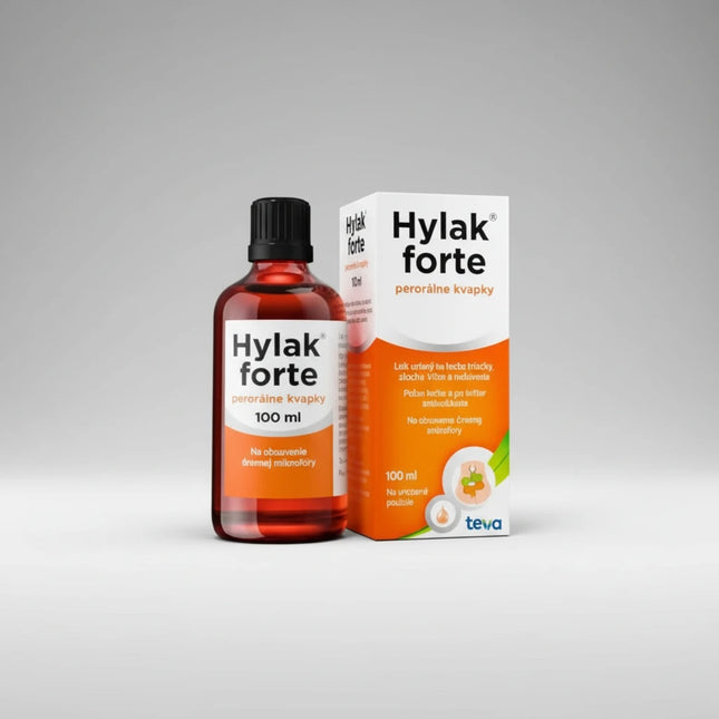 Hylak Forte is probiotic-based oral solution designed to support the restoration and maintenance of healthy intestinal microflora. It is commonly used when the balance of gut bacteria is disrupted due to antibiotics, poor nutrition