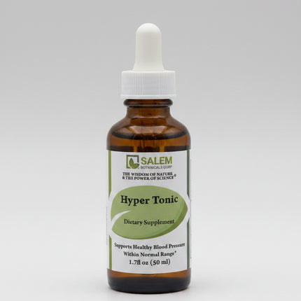 Hyper Tonic is a liquid herbal supplement formulated to support healthy blood pressure levels already within the normal range. The botanical blend is designed to promote circulatory wellness and overall cardiovascular balance as part of a healthy lifestyle.