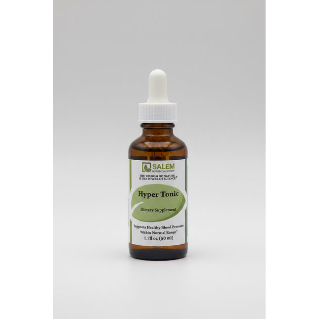 Hyper Tonic is a liquid herbal supplement formulated to support healthy blood pressure levels already within the normal range. The botanical blend is designed to promote circulatory wellness and overall cardiovascular balance as part of a healthy lifestyle.
