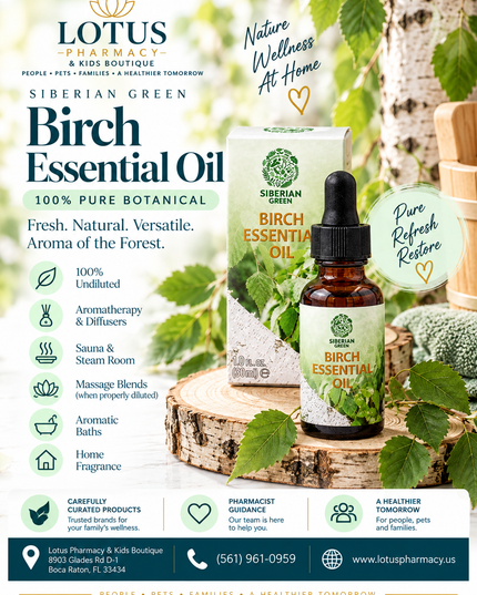 Birch Essential Oil for Sauna & Aromatherapy – Siberian Green – 30 mL
