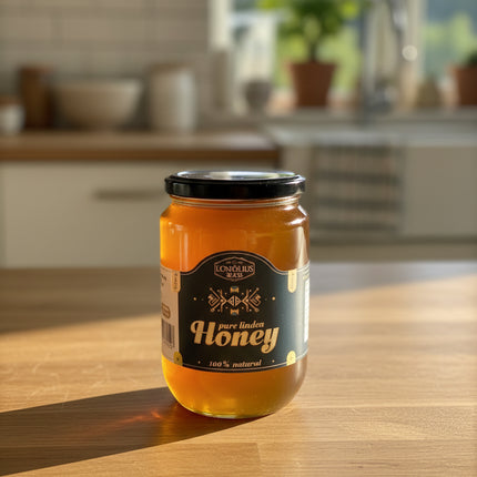 Honinghaus 100% Natural Honey Linden in Glass Jar, 1000 g (Мёд Липовый Honinghaus Натуральный, 1000 г)