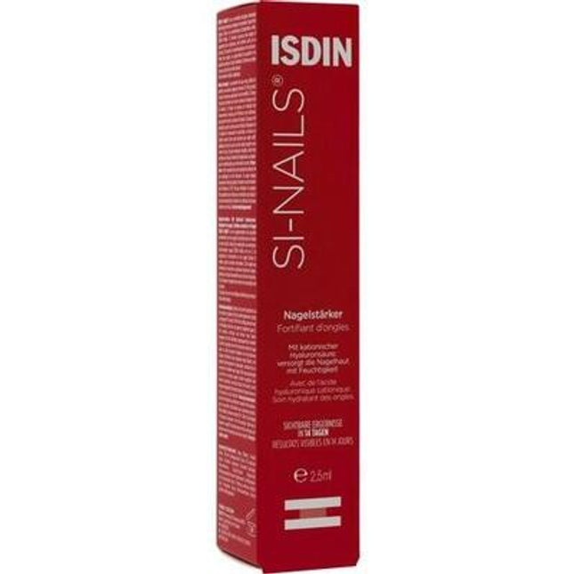 Red box with 'ISDIN' branding on a white background