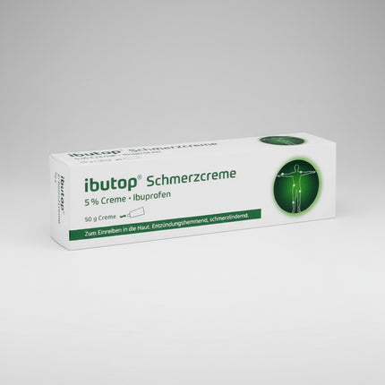 Ibutop Pain Relief Gel is a topical anti-inflammatory medication containing ibuprofen 5% for local treatment of muscle, tendon, and joint pain. The gel is commonly used for sports injuries, strains, sprains, bruises, tendon irritation, and painful soft tissue inflammation. The fast-absorbing formulation provides localized pain relief directly at the affected area.