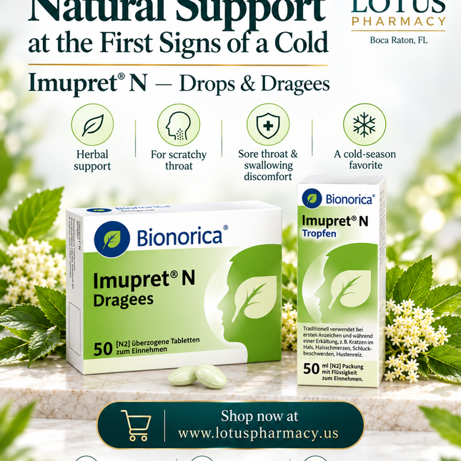 Imupret® N – 50 Coated Tablets | 7-Herb Cold Support at the First Signs of a Cold