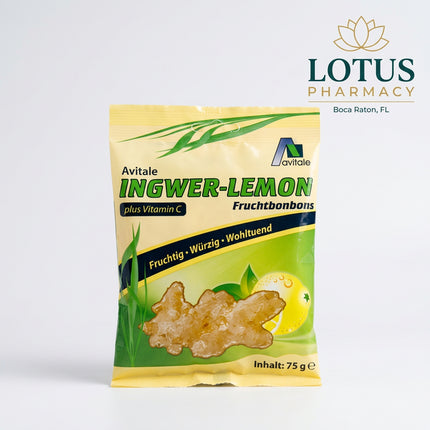 Ingwer Lemon Bonbons + Vitamin C are refreshing hard candies combining the warm, spicy flavor of ginger with bright lemon and added vitamin C. They are designed for everyday enjoyment and can also provide a soothing, refreshing sensation for the mouth and throat.