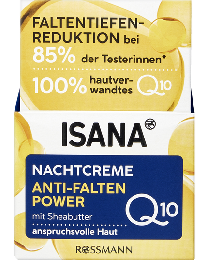 Isana Q10 Anti-Wrinkle Night Cream, 50 ml  Firming Night Cream with Coenzyme Q10 for Mature & Dry Skin