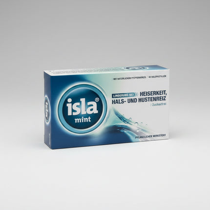 Isla Mint Throat Lozenges are herbal pastilles formulated with Icelandic moss extract and natural peppermint oil to gently soothe dry, irritated, or sore throats. As the lozenge dissolves, a mucilaginous layer coats the oral and throat mucous membranes, helping reduce irritation, hoarseness, and discomfort from dry air, voice strain, or mild throat irritation.
