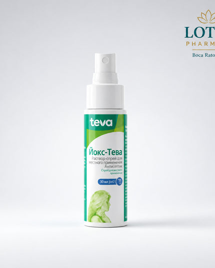 Jox®-Teva is a powerful antiseptic spray for the mouth and throat that combines povidone-iodine with allantoin to provide broad-spectrum antimicrobial action while helping soothe irritated mucous membranes. The formula is active against bacteria, viruses, fungi, and certain protozoa, making it a popular European remedy for sore throat, tonsillitis, pharyngitis, and oral infections.

The addition of allantoin helps promote healing and reduce inflammation of irritated tissues.