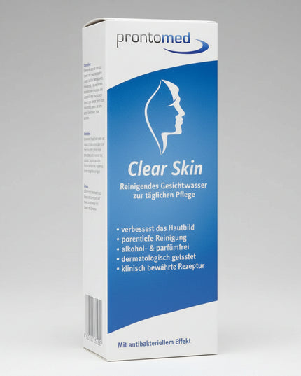 Keep your skin clean, fresh, and balanced with PRONTOMED® Clear-Skin Cleansing Facial Toner. Designed for daily facial care, this alcohol-free and fragrance-free toner removes dirt, excess oil, and bacteria while providing a deep pore-cleansing effect. Its clinically proven antibacterial formula helps improve the appearance of blemish-prone skin without drying or irritating sensitive skin.