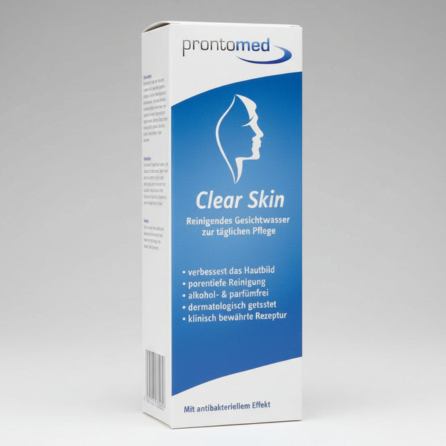 Keep your skin clean, fresh, and balanced with PRONTOMED® Clear-Skin Cleansing Facial Toner. Designed for daily facial care, this alcohol-free and fragrance-free toner removes dirt, excess oil, and bacteria while providing a deep pore-cleansing effect. Its clinically proven antibacterial formula helps improve the appearance of blemish-prone skin without drying or irritating sensitive skin.