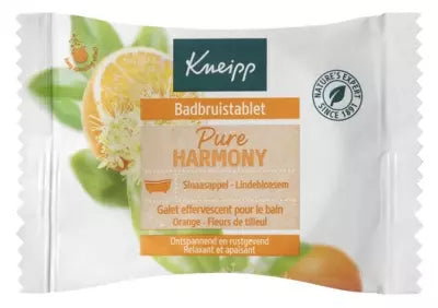 Kneipp® Bulle d'Harmonie Bath Pebble is a luxurious single-use effervescent bath tablet designed to transform your bath into a soothing aromatherapy experience. Infused with natural orange essential oil and linden flower extract, it creates a fragrant, relaxing bath that helps promote a sense of inner harmony and well-being. As the bath pebble dissolves, it releases nourishing botanical ingredients that leave the skin feeling soft, refreshed, and delicately scented. The formula is free from paraffin, silico